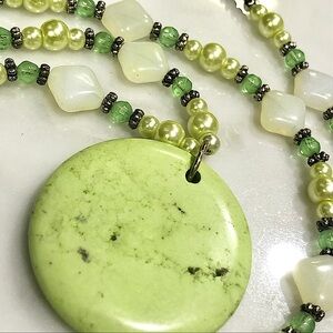 Beaded necklace with Large Pendant